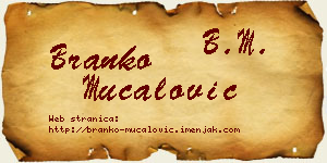 Branko Mučalović vizit kartica